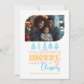 トロピカルホリデーレトロドゥードルクリスマスフォト シーズンカード (正面)