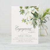 トロピカルホワイオーキッドパームファファウナ婚約招待状 サンキューカード (スタンド正面)