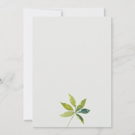 トロピカルホワイオーキッドパームファファウナ婚約招待状 サンキューカード (裏面)