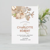 トロピカルホワイトオーキズバラゴールドフォイル結婚ズ 箔招待状 (立ち正面)