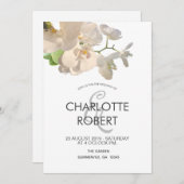 トロピカルホワイトオーキッドの結婚式 招待状 (正面/裏面)