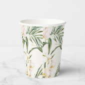 トロピカルホワイトオーキッドフラワーズ ブライダルシャワー 紙コップ (右)