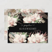 トロピカルホワイトオーキッドフローラビーマイブライドメイド ポストカード (正面/裏面)