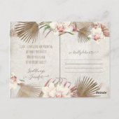 トロピカルホワイトオーキッドフローラビーマイブライドメイド ポストカード (裏面)