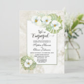 トロピカルホワイトオーキッドフローラ婚約パーティ 招待状 (スタンド正面)