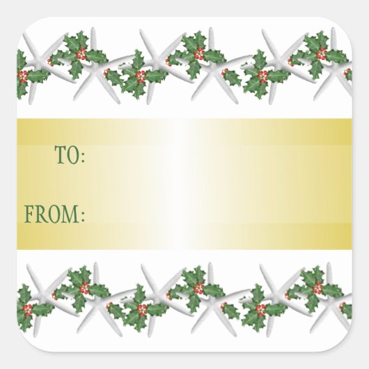 トロピカルホワイトヒトスクエアギフトラベル スクエアシール (正面)