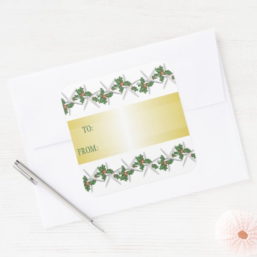 トロピカルホワイトヒトスクエアギフトラベル スクエアシール (封筒)