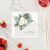 トロピカルホワイトフラワルアーチ スタンダードカクテルナプキン (インサイチュ)