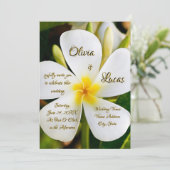 トロピカルホワイトフラワル - 新たなスタート - 結婚式 招待状 (スタンド正面)