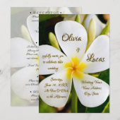 トロピカルホワイトフラワル - 新たなスタート - 結婚式 招待状 (正面/裏面)