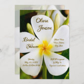 トロピカルホワイトフローラ – 新しい始まり – ブライダル 招待状 (正面/裏面)