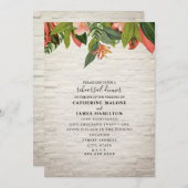 トロピカルホワイトブリック結婚のリハーサルディナー 招待状 (正面/裏面)