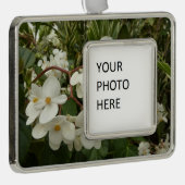 トロピカルホワイトベゴニアフローラ シルバープレートフレームオーナメント (右)