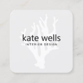 トロピカルホワイト海コーラルロゴインテリアデザイナー スクエア名刺 (正面)