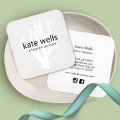 トロピカルホワイト海コーラルロゴインテリアデザイナー スクエア名刺