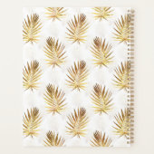 トロピカルホワイト金ゴールドパーム葉ズグリーンリー プランナー手帳 (裏面)