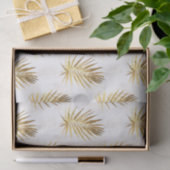 トロピカルホワイト金ゴールドパーム葉ズグリーンリー 薄葉紙 (ギフト)