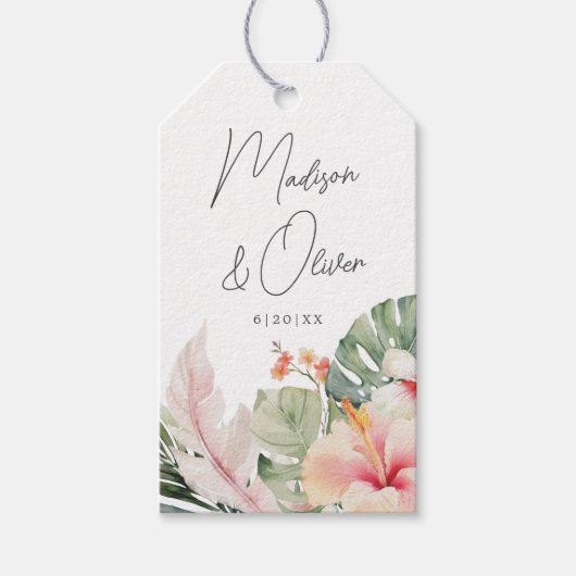 トロピカルボタニカルウォーター結婚式の引き出物 ギフトタグ (正面)