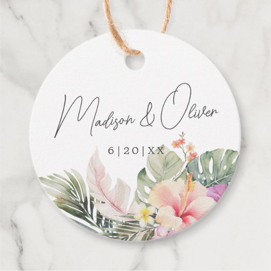 トロピカルボタニカルウォーター結婚式の引き出物 フェイバータグ (正面)