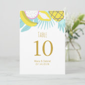 トロピカルボタニカルサマー ビーチ ウェディング テーブル ナンバー 招待状 (スタンド正面)