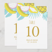 トロピカルボタニカルサマー ビーチ ウェディング テーブル ナンバー 招待状 (正面/裏面)
