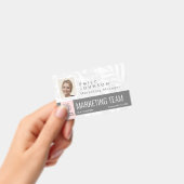 トロピカルボタニカルピンク美しい写真&ロゴスタッフ バッジ (手持ち)