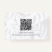 トロピカルボタニカルピンク美しい写真&ロゴスタッフ バッジ (裏面)