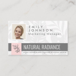 トロピカルボタニカルピンク美しい写真&ロゴスタッフ 名刺