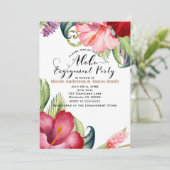 トロピカルボタニカルフローラアロハ婚約パーティ 招待状 (スタンド正面)