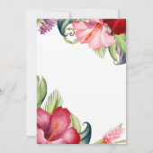 トロピカルボタニカルフローラアロハ婚約パーティ 招待状 (裏面)