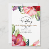 トロピカルボタニカルフローラアロハ結婚式招待状 招待状 (正面)