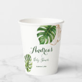 トロピカルボタニクワイルドパームグリーンリーモンステラ 紙コップ (裏面)