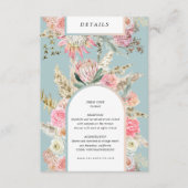 トロピカルボヘミアティール(緑がかった色)披露宴詳細カード エンクロージャーカード (正面)