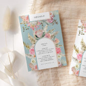 トロピカルボヘミアティール（緑がかった色）披露宴詳細カード エンクロージャーカード