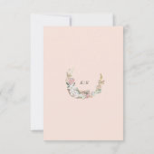 トロピカルボヘミアン赤面垂直RSVPカード 出欠カード (裏面)