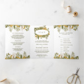 トロピカルボホの乾葉燥パームの全結婚体が 三つ折り招待状 (内部)