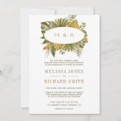 トロピカルボホの乾葉燥パームの全結婚体が 招待状 (正面)