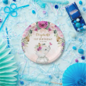 トロピカルボホエレファントワイルドワン誕生日のお願い ペーパープレート (パーティー)