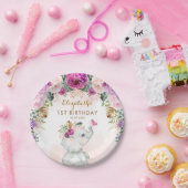 トロピカルボホエレファントワイルドワン誕生日のお願い ペーパープレート (パーティー)