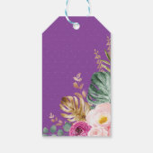 トロピカルボホジャングルサファリガールベビーシャワーのお気に入り ギフトタグ (裏面)