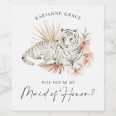 トロピカルボホタイガースが私のメイド・オブ・オーナー(花嫁付き添い人) ワインラベル (シングルラベル)