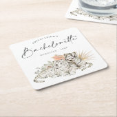 トロピカルボホタイガースバチェロレッテ スクエアペーパーコースター (アングル)