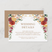 トロピカルボホパンパスフラワーガーデン結婚ズ詳細 エンクロージャーカード (正面/裏面)