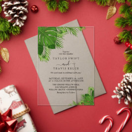 トロピカルボホパームビーチ結婚式招待状 アクリル招待状