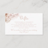 トロピカルボホパーム葉バラウェディングギフト エンクロージャーカード (正面)