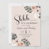 トロピカルボホフローラサプライズ誕生日招待状 招待状 (正面)