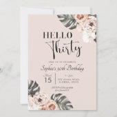 トロピカルボホフローラハローサーティー誕生日 招待状 (正面)