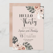 トロピカルボホフローラハローサーティー誕生日 招待状 (正面/裏面)