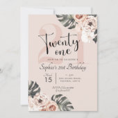 トロピカルボホフローラ二十一誕生日 招待状 (正面)