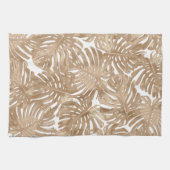 トロピカルボホブラウンジャングル葉 キッチンタオル (横)